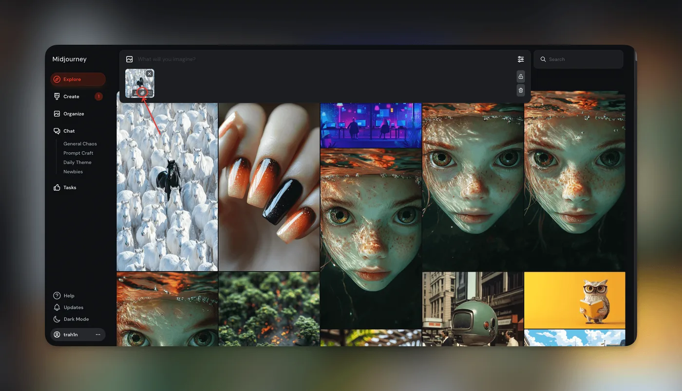 La référence par image dans Midjourney