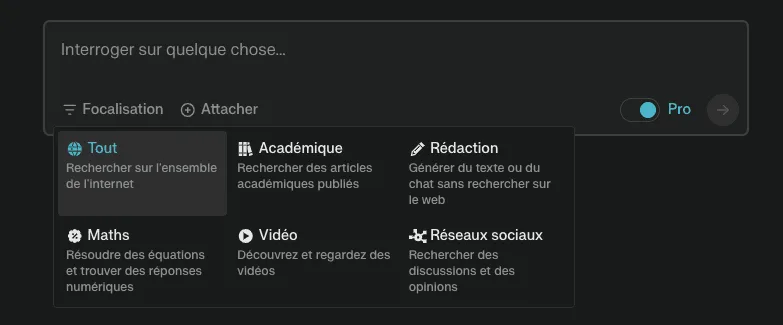 Le module « Tout » de Perplexity AI